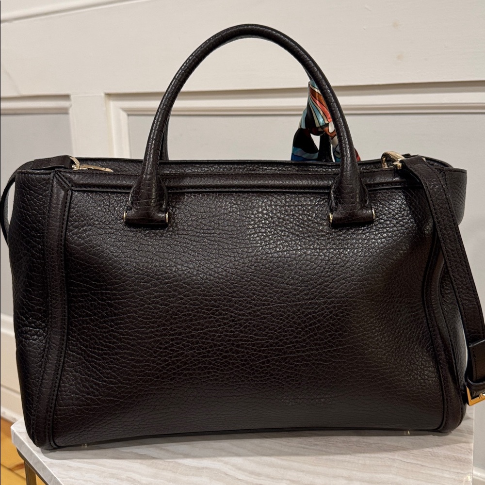 Roberto Cavalli Class Tote Satchel Brown Leopard Calf Hair Leather Bag - Picture 7 of 17